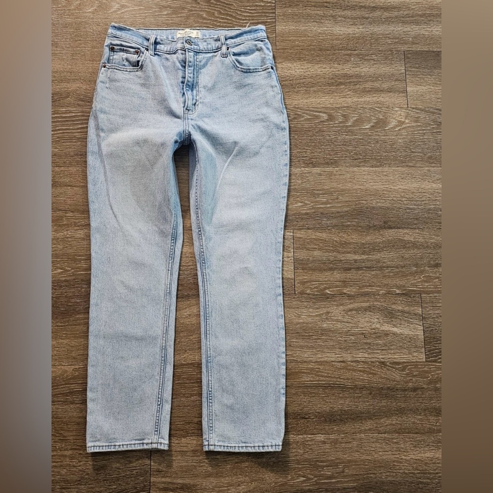 Abercrombie & Fitch The 90/ Slim Straight Ultra High Rise Jeans 31/12 Short - Picture 13 of 15